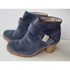 UGG Morgann Blue Suede Buckle Ankle Boots Size US 8.5 EU 39.5